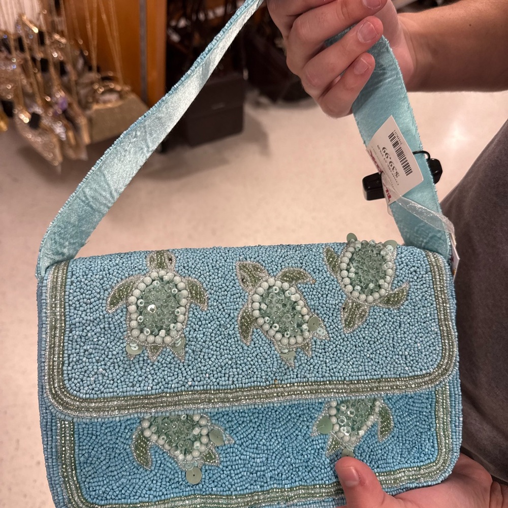 VIRAL Beaded Sea Turtle Design Women's Bag